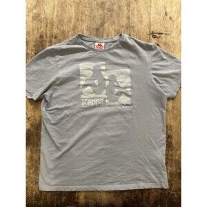 Kappa T Shirt Mens Large Baby Blue White Graphic Crew Neck Short Sleeve Large